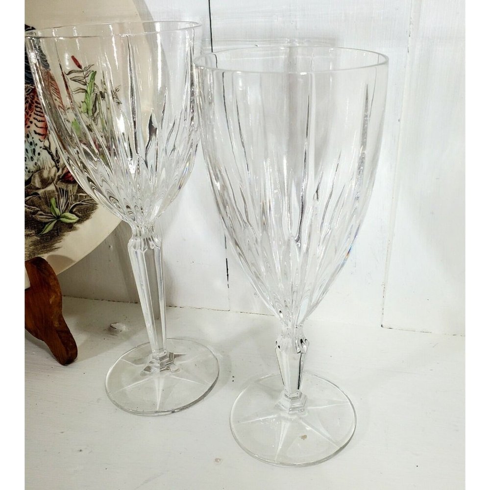 Pair Mikasa Icicles Water Goblet & Ice Tea Glass mixed set - Picture 3 of 8